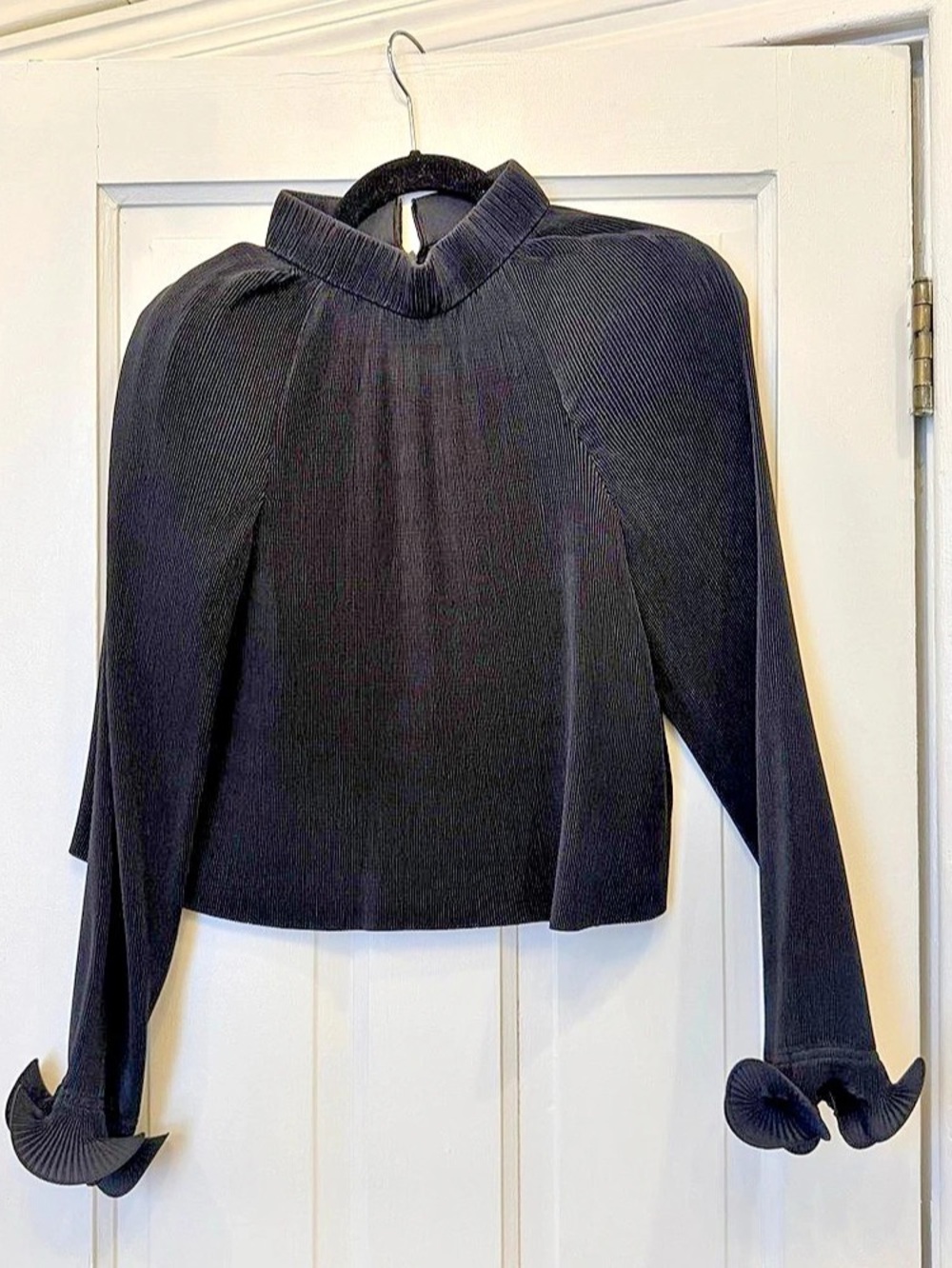 Tibi Pleated Black Top